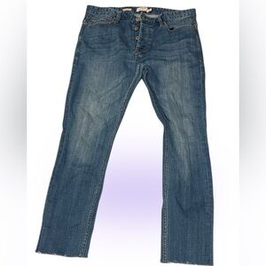 Topman Stretch skinny loose hem ankle style high waisted jeans Sz 32